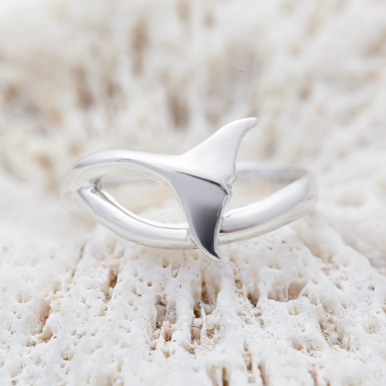 Details about   Sterling Silver Dolphin Whale Tail Open Finger Ring SCR618 