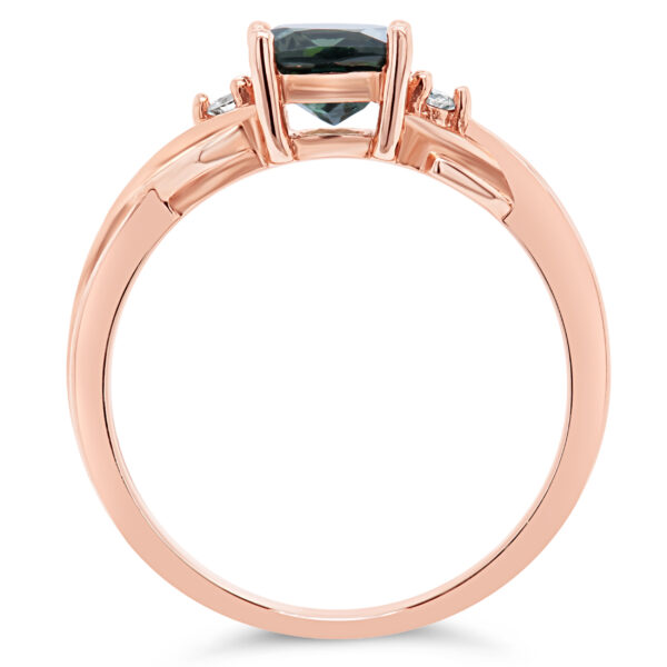 Australian Sapphire Ring with Diamonds in Rose Gold by World Treasure Designs