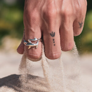 Ocean Jewellery Hammerhead Shark Ring in Silver by World Treasure Designs