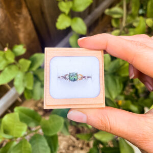 Australian Green Sapphire Ring in Yellow Gold by World Treasure Designs