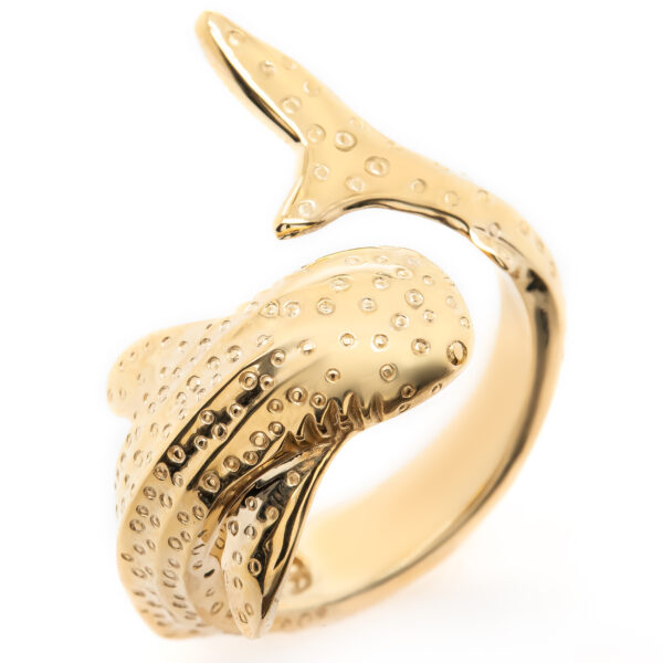 Whale Shark Ring in Yellow Gold Ocean Jewelry by World Treasure Designs
