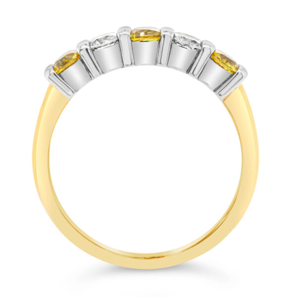 Australian Yellow Sapphire Diamond Ring in Yellow and White Gold by World Treasure Designs