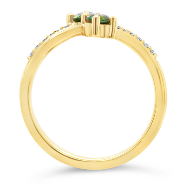 Australian Green Sapphire Diamond Ring in Yellow Gold by World Treasure Designs
