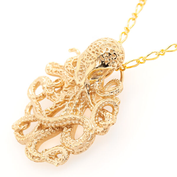 Octopus Necklace in Gold by World Treasure Designs