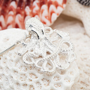 Octopus Necklace in Sterling Silver by World Treasure Designs