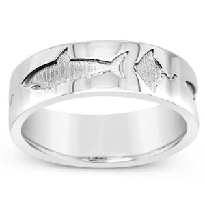 Shark and Stingray Ring in Sterling Silver by World Treasure Designs