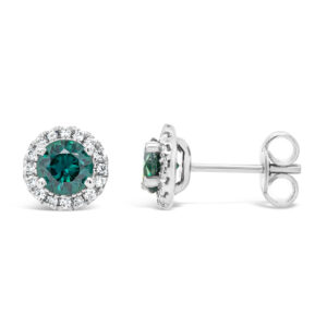 Evelyn | Australian Blue-Green Parti Sapphire Stud Earrings - Image 2