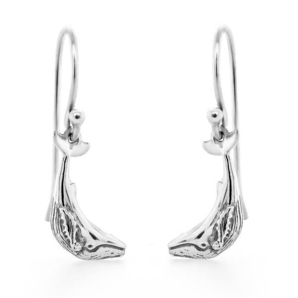 Humpback Whale Earrings in Sterling Silver by World Treasure Designs