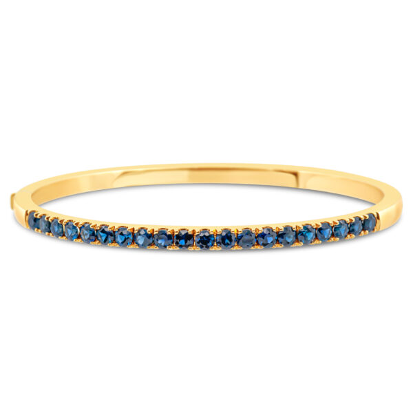 Australian Royal Blue Sapphire Bangle Bracelet in Yellow Gold by World Treasure Designs