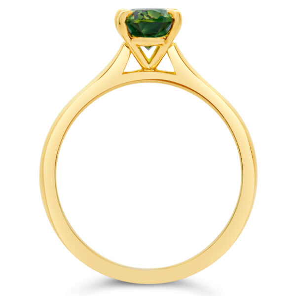 Australian Teal-Mint Green Parti Sapphire Ring in Yellow Gold by World Treasure Designs