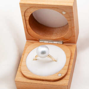 Australian South Sea White Pearl Ring in Yellow Gold by World Treasure Designs