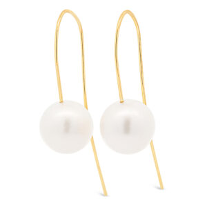Drop South Sea Pearl Earrings in Yellow Gold by World Treasure Designs