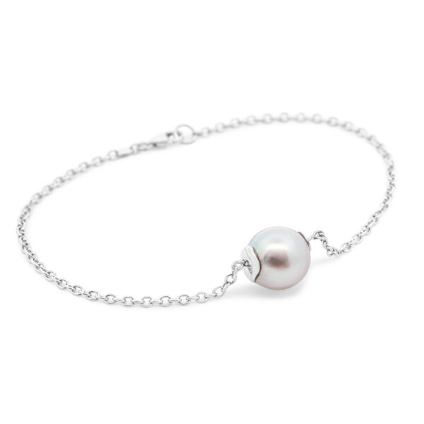 Australian South Sea Single Pearl Bracelet in White Gold by World Treasure Designs