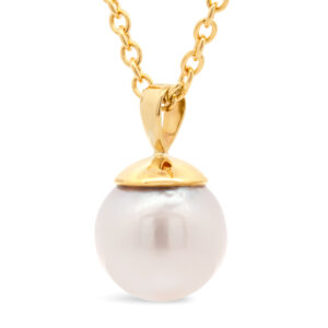 Australian South Sea White Pearl Necklace in Yellow Gold by World Treasure Designs