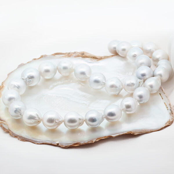 String of Australian South Sea Pearls with White Gold Clasp by World Treasure Designs