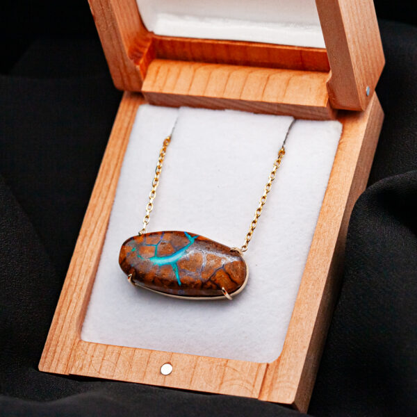 Whale Shaped Opal in Australian Boulder Opal in Yellow Gold by World Treasure Designs