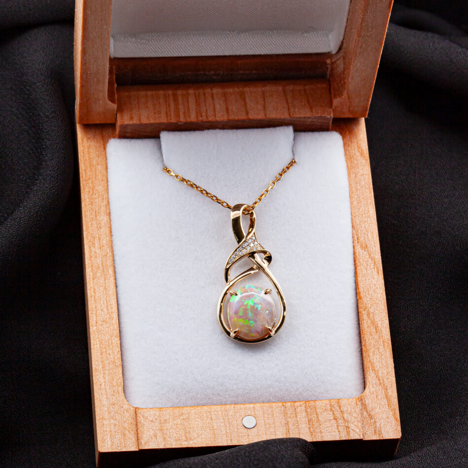 Beverly | Australian Fossil Shell Opal Necklace - World Treasure Designs