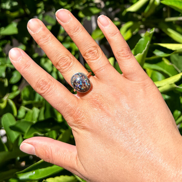 Australian Yowah Nut Boulder Matrix Opal Ring in Yellow Gold by World Treasure Designs