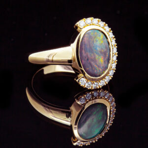 Scarlett | Australian Semi-Black Opal Ring - Image 2