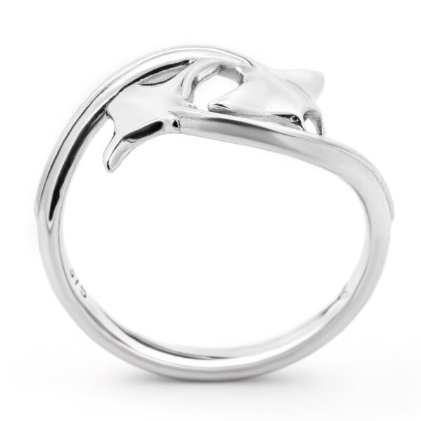 Courtship Double Manta Ray Ring in Sterling Silver by World Treasure Designs