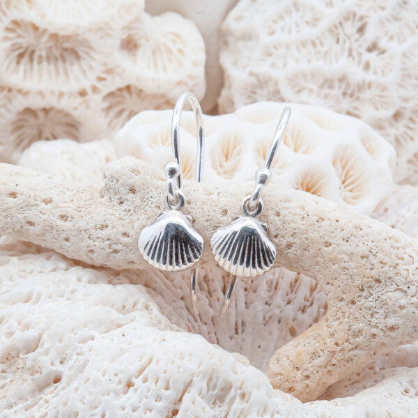 Seashell Earrings in Silver for Holiday Promo by World Treasure Designs