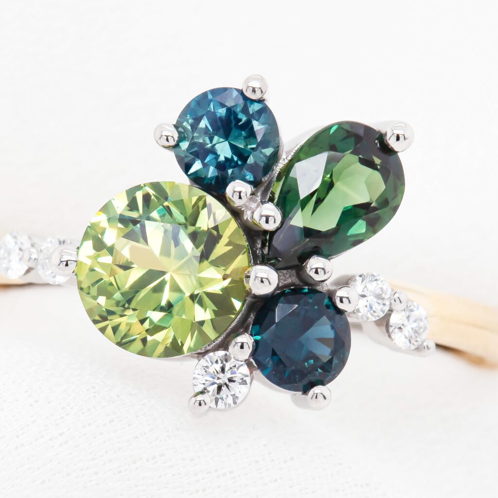 Multi Sapphire And Diamond Dress Ring By World Treasure Designs