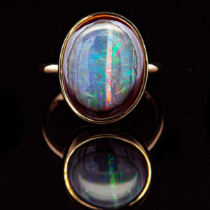 Australian Boulder Nut Opal Ring in Yellow Gold by World Treasure Designs